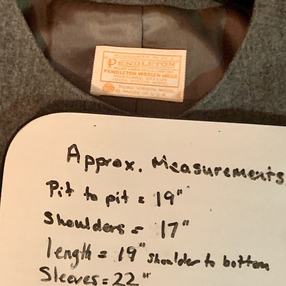 Pendleton Vintage 100% Virgin Wool hidden Button Blazer Gray Womens 18 USA made - Picture 8 of 8